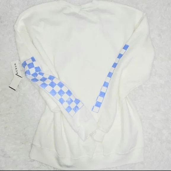 Pacsun White LA 1968 Speedway Race Sweatshirt Women's US M/L! ✨️ NWT - Picture 2 of 2